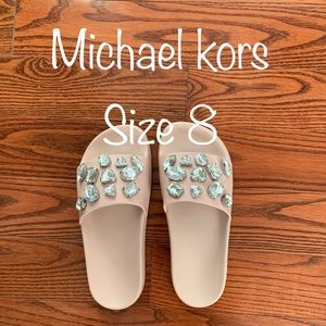 Michael kors embellished slides